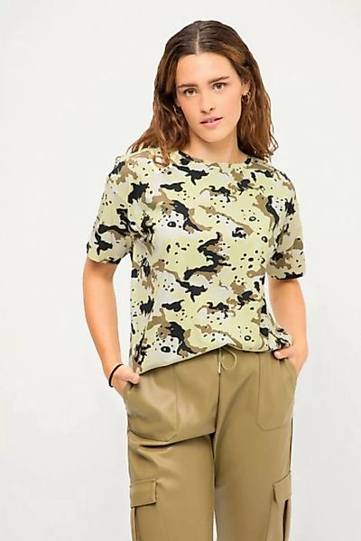 Studio Untold Rundhalsshirt T-Shirt oversized Camouflage Rundhals Halbarm günstig online kaufen