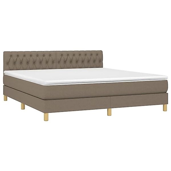vidaXL Boxspringbett mit Matratze & LED Taupe 180x200 cm Stoff 3133977 günstig online kaufen