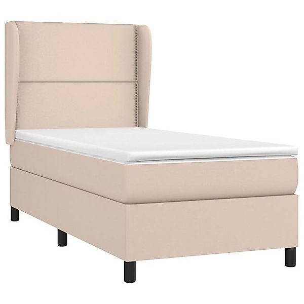vidaXL Bett Boxspringbett mit Matratze Cappuccino-Braun 90x200cm Kunstleder günstig online kaufen