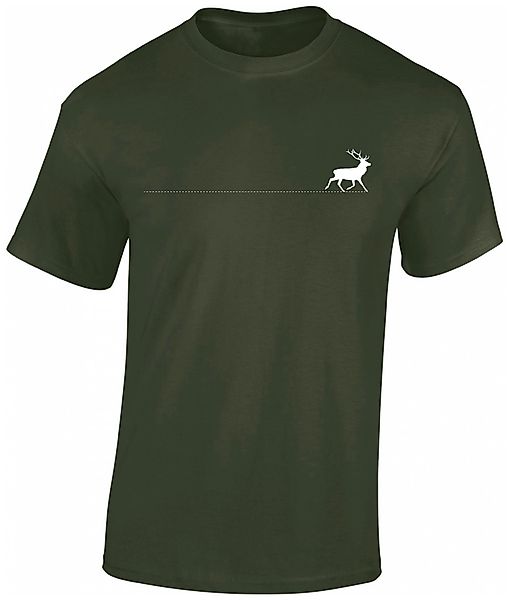 Baddery Print-Shirt Jäger T-Shirt: "Walking Deer" günstig online kaufen