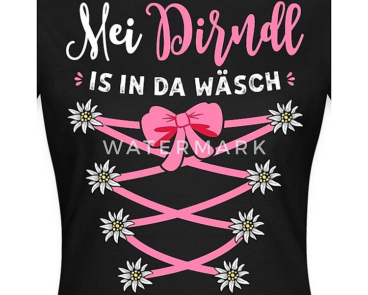 Spreadshirt T-Shirt Dirndl Spruch Mit Blumen Und Bindeoptik Frauen T-Shirt günstig online kaufen