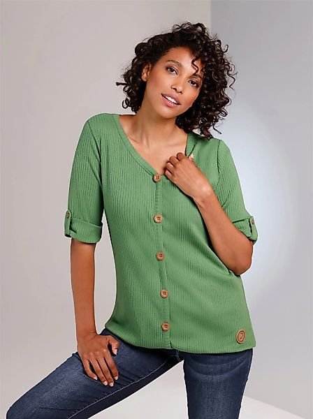 CREATION L PREMIUM Kurzarmshirt "Lyocell-Baumwoll-Shirt" 1 Stk. günstig online kaufen