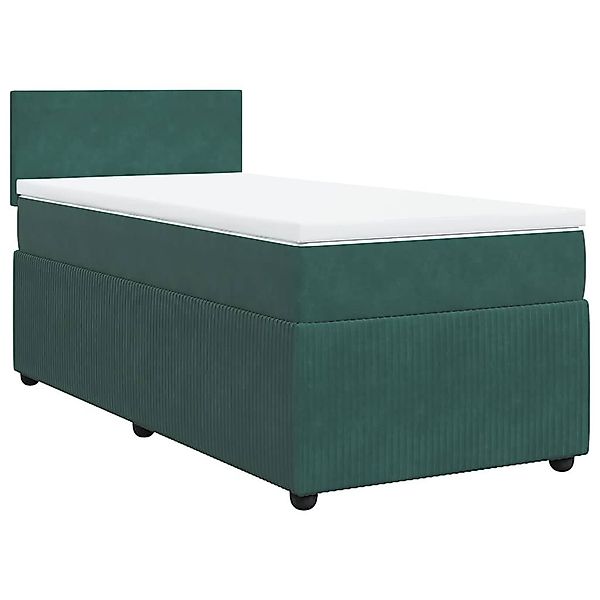 vidaXL Bett Boxspringbett mit Matratze Dunkelgrün günstig online kaufen