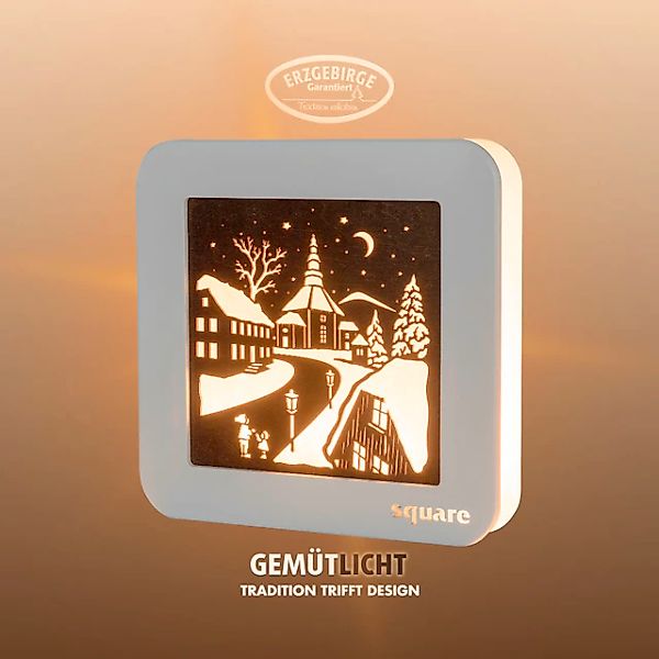 Weigla LED-Bild »Square Standbild Seiffen,Batterie & Timer,WEIẞ-BRAUN,Made günstig online kaufen