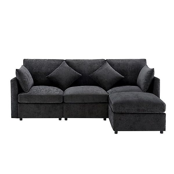 REDOM Sofa Modernes L-förmiges Ecksofa,mit Fußhocker – 4-Sitzer, Modernes C günstig online kaufen