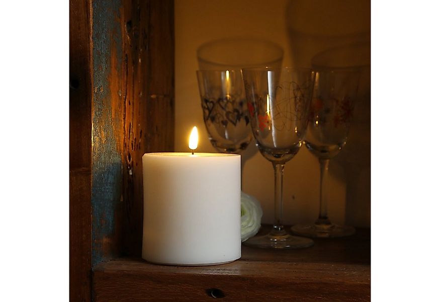 Deluxe Homeart LED-Kerze Mia Deluxe Echtwachs flackernd Wachsspiegel H: 10c günstig online kaufen