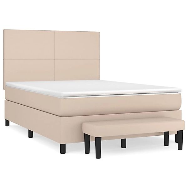 Vidaxl Boxspringbett Matratze Cappuccino-braun 140x200cm Kunstleder günstig online kaufen