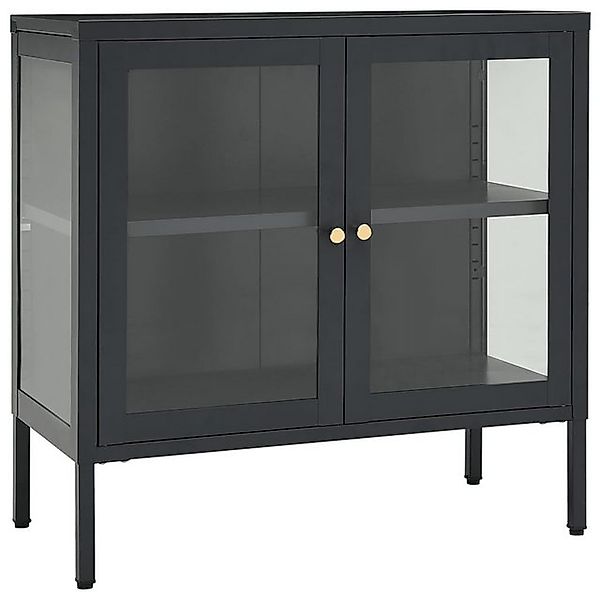 vidaXL Vitrine Sideboard Anthrazit 70x35x70 cm Stahl und Glas günstig online kaufen
