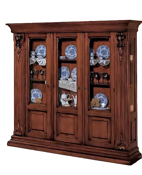 Xlmoebel Vitrine Massiver Holzschrank mit Glasfront klassischer Anrichte Mö günstig online kaufen