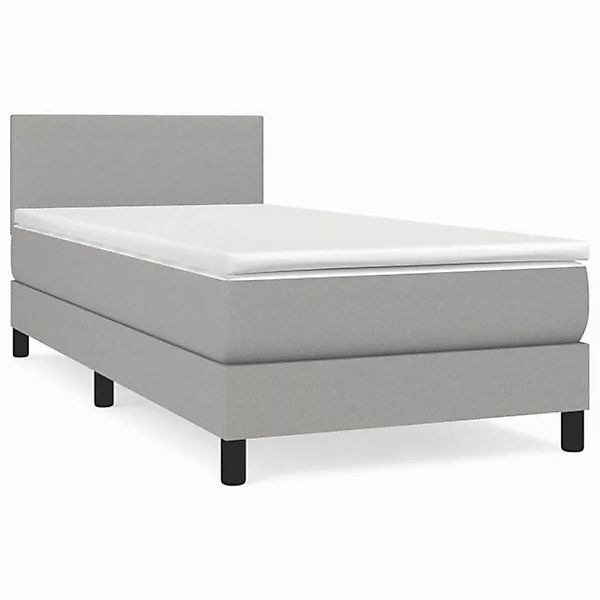 furnicato Bett Boxspringbett mit Matratze Hellgrau 80x200 cm Stoff (1-tlg) günstig online kaufen