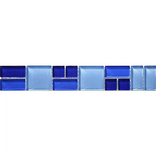 Glasbordüre Block Blau 5 cm x 30 cm günstig online kaufen