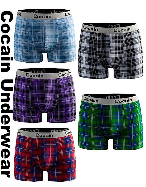 Cocain underwear Boxershorts 5 Bunte Herren Boxer Baumwolle anliegende Pant günstig online kaufen