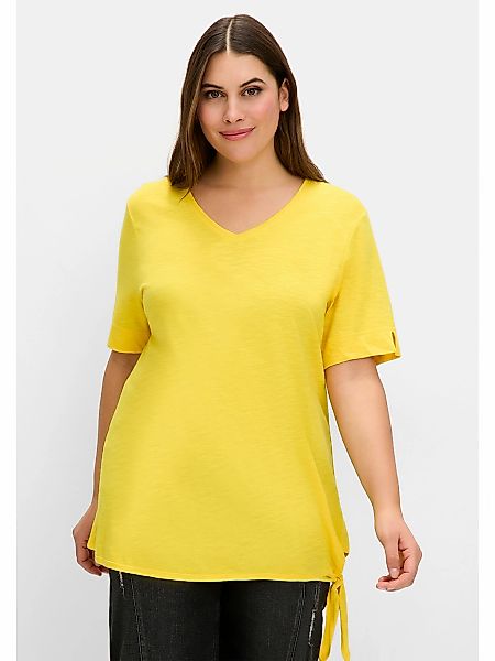 Sheego T-Shirt "Große Größen", mit Knotendetail am Saum günstig online kaufen