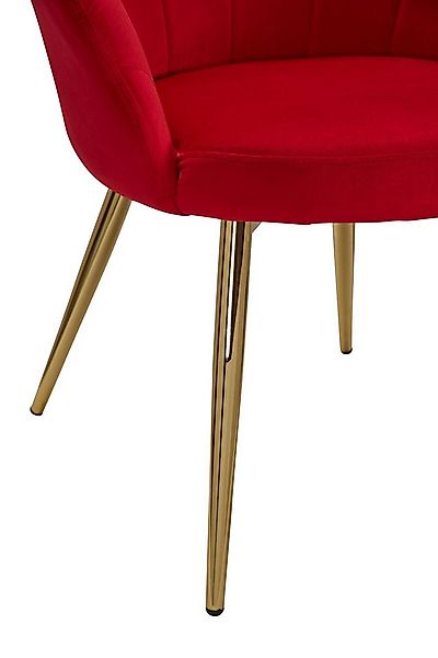 FINEBUY Esszimmerstuhl FB29541 (Tulpe Samt Weiß 47,5x80x53 Küchenstuhl Gepo günstig online kaufen