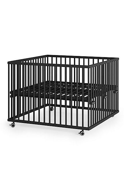 Sämann Babybett Laufgitter 100x100 cm Lattenrost Schlupfsprossen Black Prem günstig online kaufen