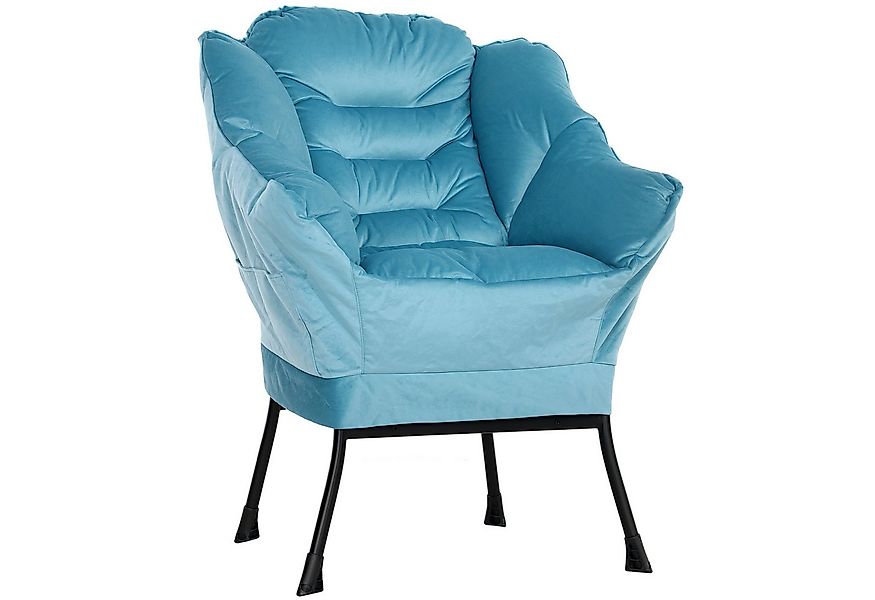 HOMCOM Relaxsessel Sessel Wohnzimmer Loungesessel mit Seitentasche, Stahlbe günstig online kaufen