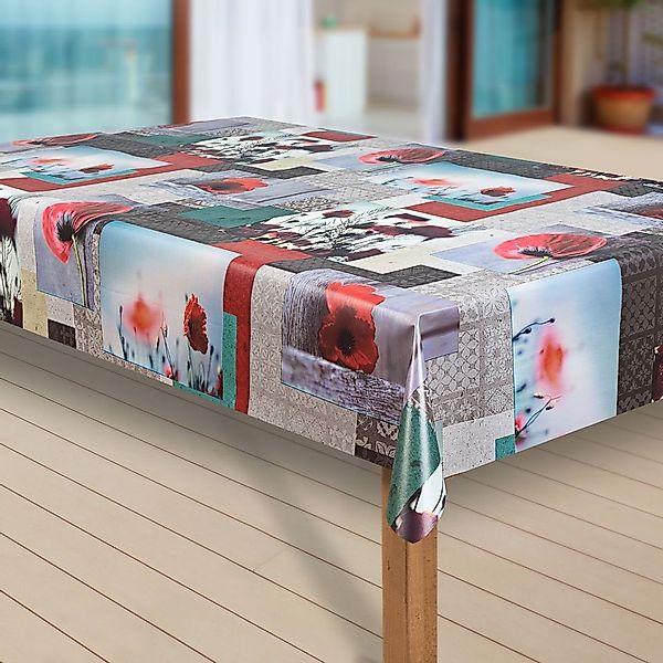 laro Tischdecke Wachstuch-Tischdecken Abwaschbar Blume rot günstig online kaufen