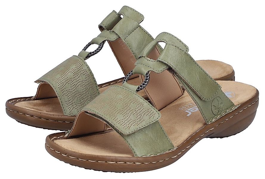 Rieker Pantolette Sommerschuh, Strandschuh, Klettschuh mit Perforation günstig online kaufen