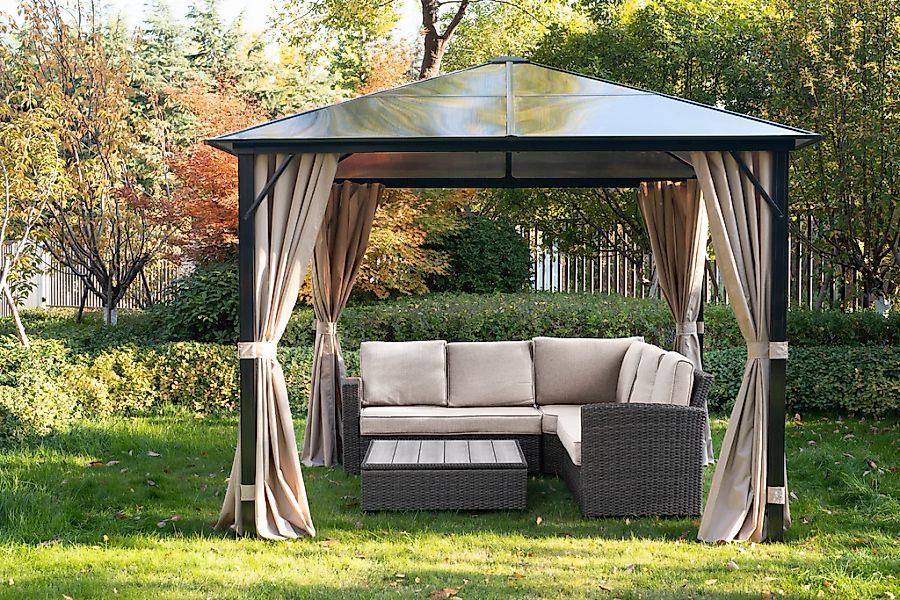 KONIFERA Pavillon "Aruba" Gestell aus Aluminium, Dach aus Polycarbonat-Steg günstig online kaufen