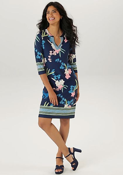 Aniston SELECTED Jerseykleid, mit modisch gemusterter Zickzack Bordüre günstig online kaufen