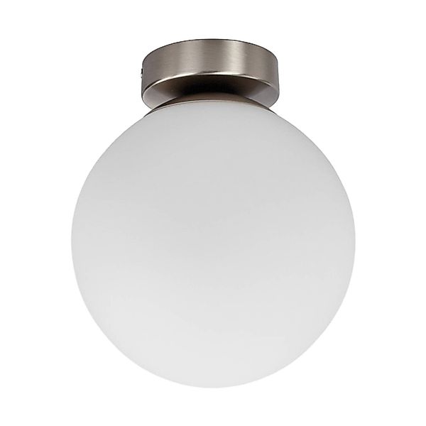 Lindby Deckenleuchte Lennie, weiß, Glas, Ø 20 cm, IP44, E27 günstig online kaufen