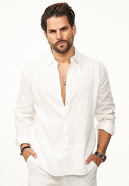 DAILY COTTON Langarmhemd aus 100% Leinen im Regular-Fit Herren Langarm Lein günstig online kaufen