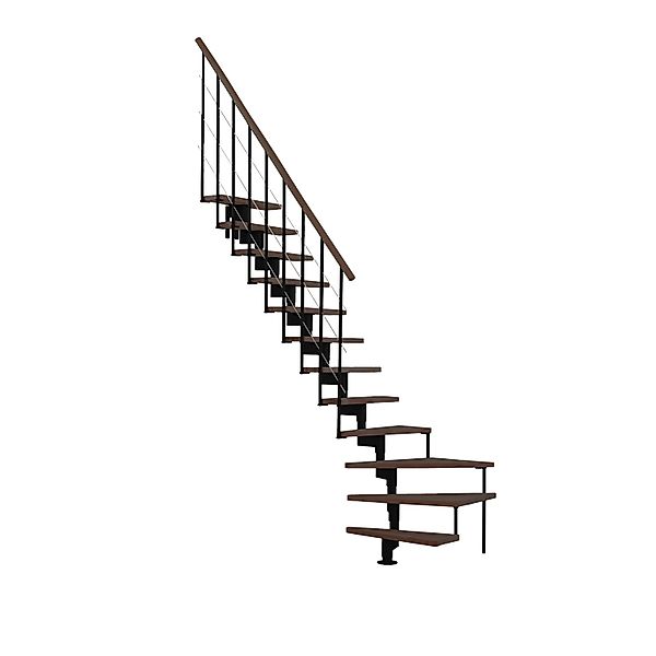 Minka Mittelholmtreppe Style Turn Walnuss Schwarz Raumhöhe bis 304 cm günstig online kaufen