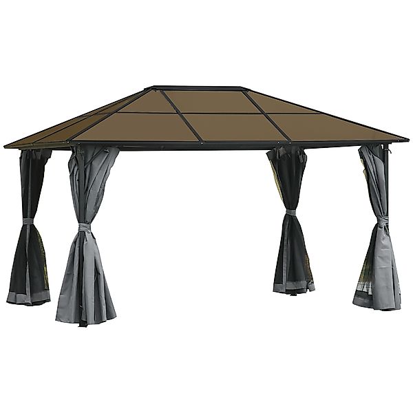 Outsunny Pavillon mit Seitenteilen, PC Dach, mit 4 Seitenteilen, (Partyzelt günstig online kaufen