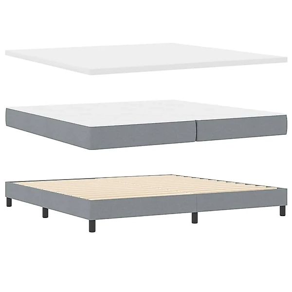 vidaXL Boxspringbett mit Matratze Hellgrau 200 x 200 cm Stoff 3340108 günstig online kaufen