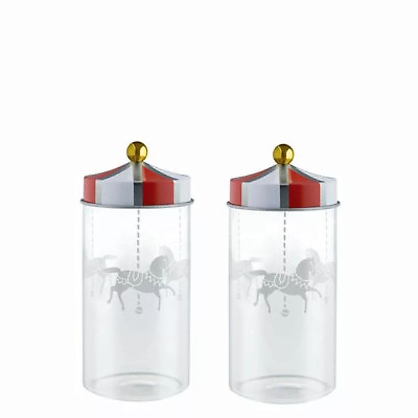 hermetisch verschließbares Glas Circus glas rot weiß / 2er-Set - 14 cl - Fü günstig online kaufen