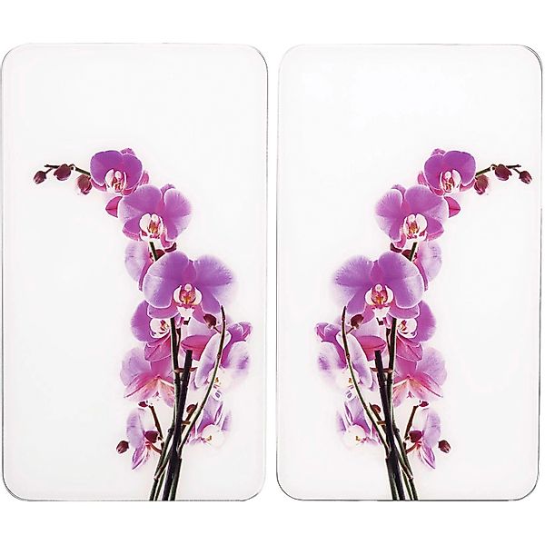 WENKO Herd-Abdeckplatte »Orchideenblüte«, (Set, 2 tlg.), kratzfest günstig online kaufen