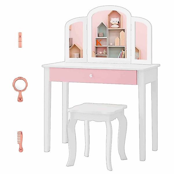 COSTWAY Schminktisch Kinder, mit Spiegel & günstig online kaufen