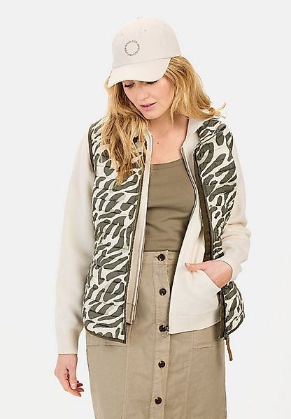 camel active Steppweste mit Animal Print ärmellos Stehkragen mit Stehkragen günstig online kaufen