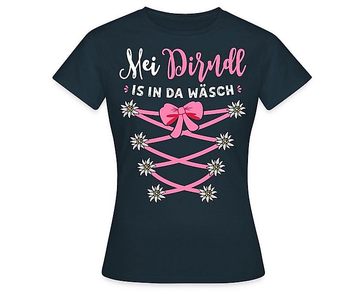 Spreadshirt T-Shirt Dirndl Spruch Mit Blumen Und Bindeoptik Frauen T-Shirt günstig online kaufen
