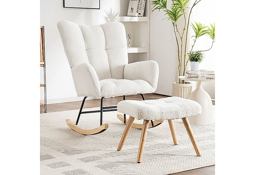 STILVORA Schaukelstuhl mit hocker Schaukelsessel mit Bügeln,Relaxsessel aus günstig online kaufen