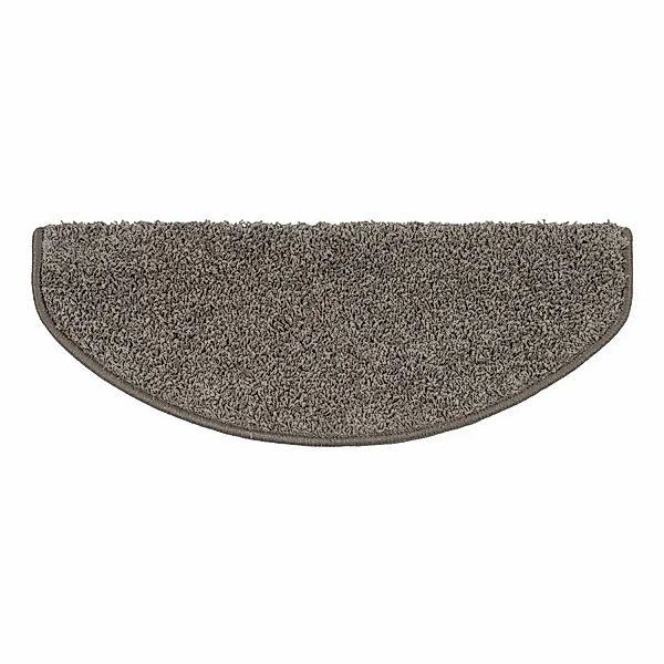 KARAT Shaggy Stufenmatte Sphinx Hochflor Grau 23,5 x 65 cm Halbrund günstig online kaufen
