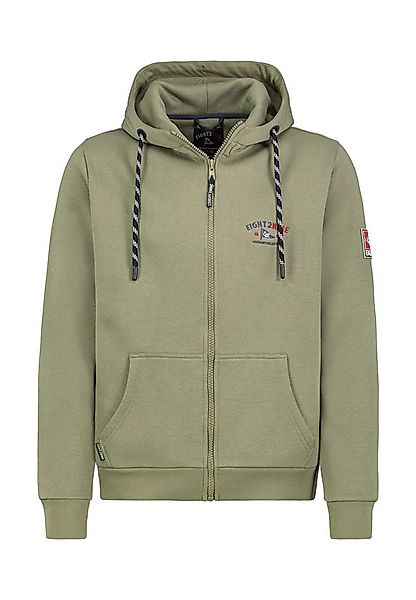 Eight2Nine Kapuzensweatjacke Herren Sweatjacke mit Brustprint und Kapuze Sw günstig online kaufen