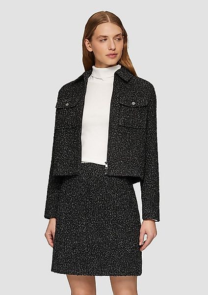 s.Oliver Funktionsjacke Indoor-Jacke Kurze Boucléjacke mit aufgesetzten Tas günstig online kaufen