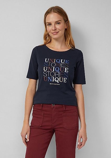 s.Oliver Kurzarmshirt T-Shirt Jersey-Shirt im Slim Fit mit Frontprint günstig online kaufen