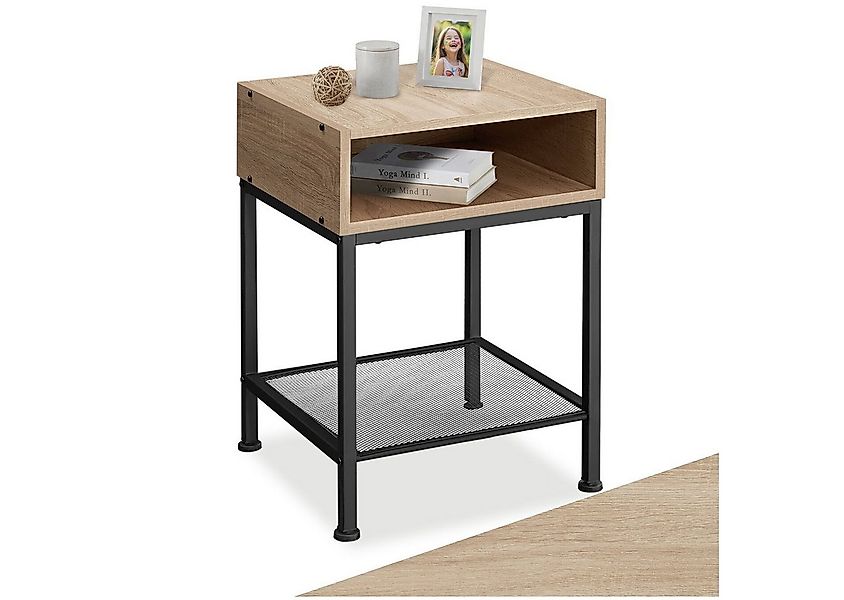 tectake Nachttisch Beistelltisch Harlow 40,5x40,5x59cm (1-St., 3 tlg), Quad günstig online kaufen