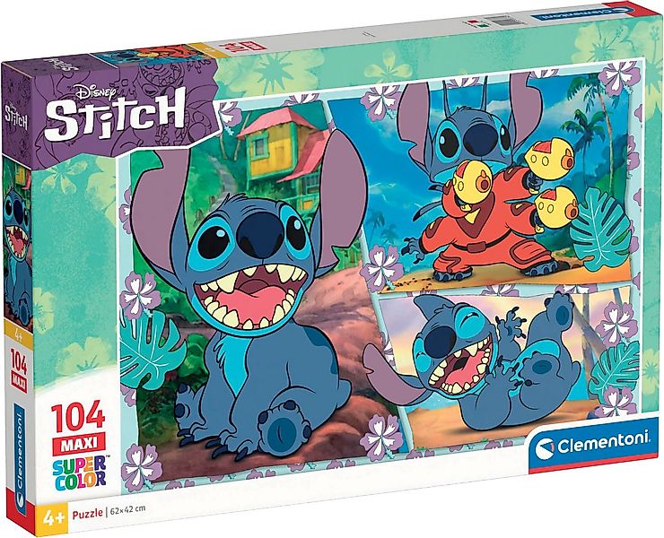 Clementoni® Puzzle Disney Stitch, Maxi, Supercolor, 104 Puzzleteile, Made i günstig online kaufen