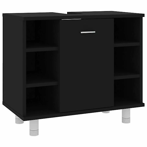 Badezimmerschrank Schwarz 60x32x53,5 Cm Spanplatte günstig online kaufen