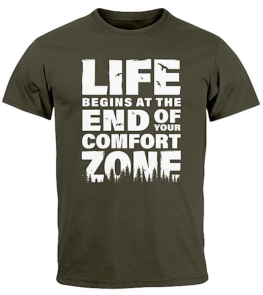 Neverless Print-Shirt Herren T-Shirt Life begins günstig online kaufen