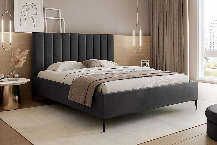 Goldstoff Polsterbett Elegantes Bett mit hohem günstig online kaufen