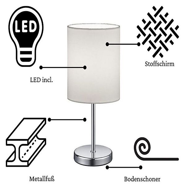 Lichthandel Hoch LED Tischleuchte Nachttischlampe 2er günstig online kaufen