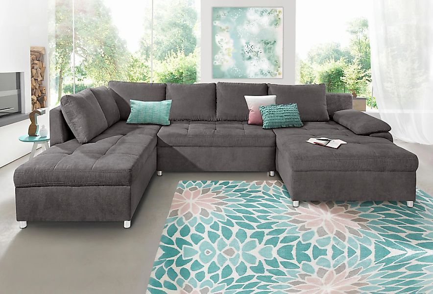 sit&more Wohnlandschaft "Top Bilbao U-Form" XXL, wahlweise mit Bettfunktion günstig online kaufen