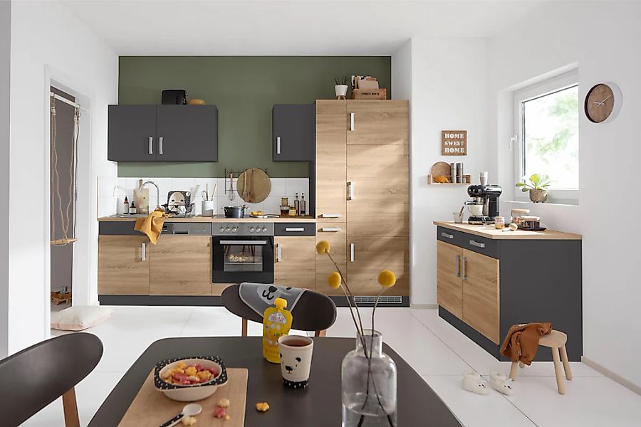 KOCHSTATION "KS-Gera" Breite 300 cm, wahlweise mit E-Geräten, mit Arbeitspl günstig online kaufen