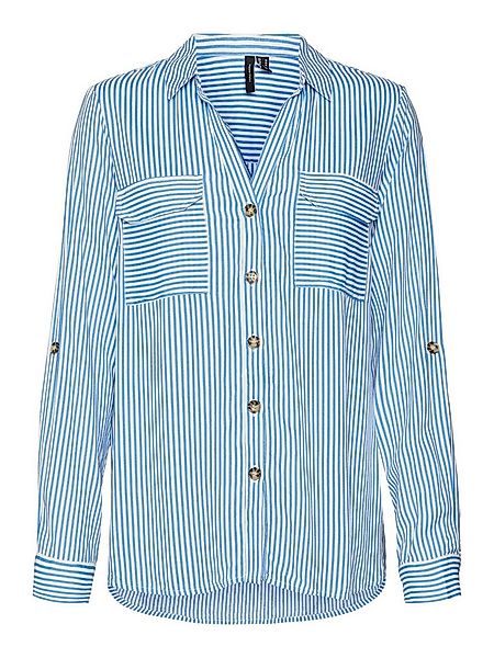 Vero Moda Blusenshirt Legeres Blusen mit Brusttaschen Krempelärmel VMBUMPY günstig online kaufen