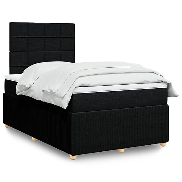 vidaXL Boxspringbett mit Matratze Schwarz 120x200 cm Stoff 3294325 günstig online kaufen