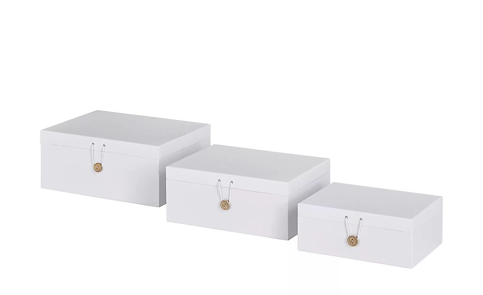 Aufbewahrungsboxen, 3er-Set - weiß - Papier - 33,2 cm - 14,8 cm - 25,2 cm - günstig online kaufen